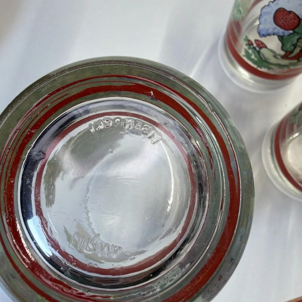 Vintage Firna Drinking Christmas Glass Tumbler Santa Troll -Set Of 3